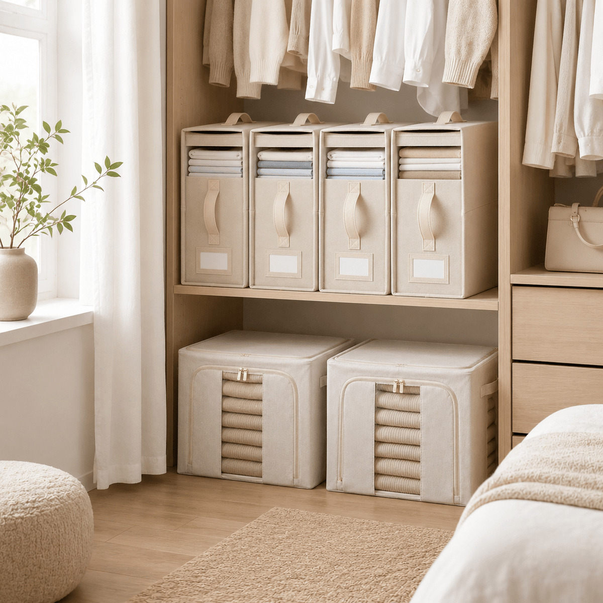 Linen Storage Box 6 Set - Beige – view 3