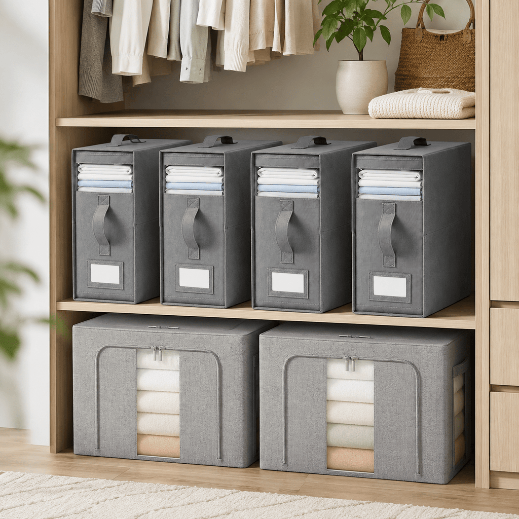 Linen Storage Box 6 Set - Pebble Grey – view 3