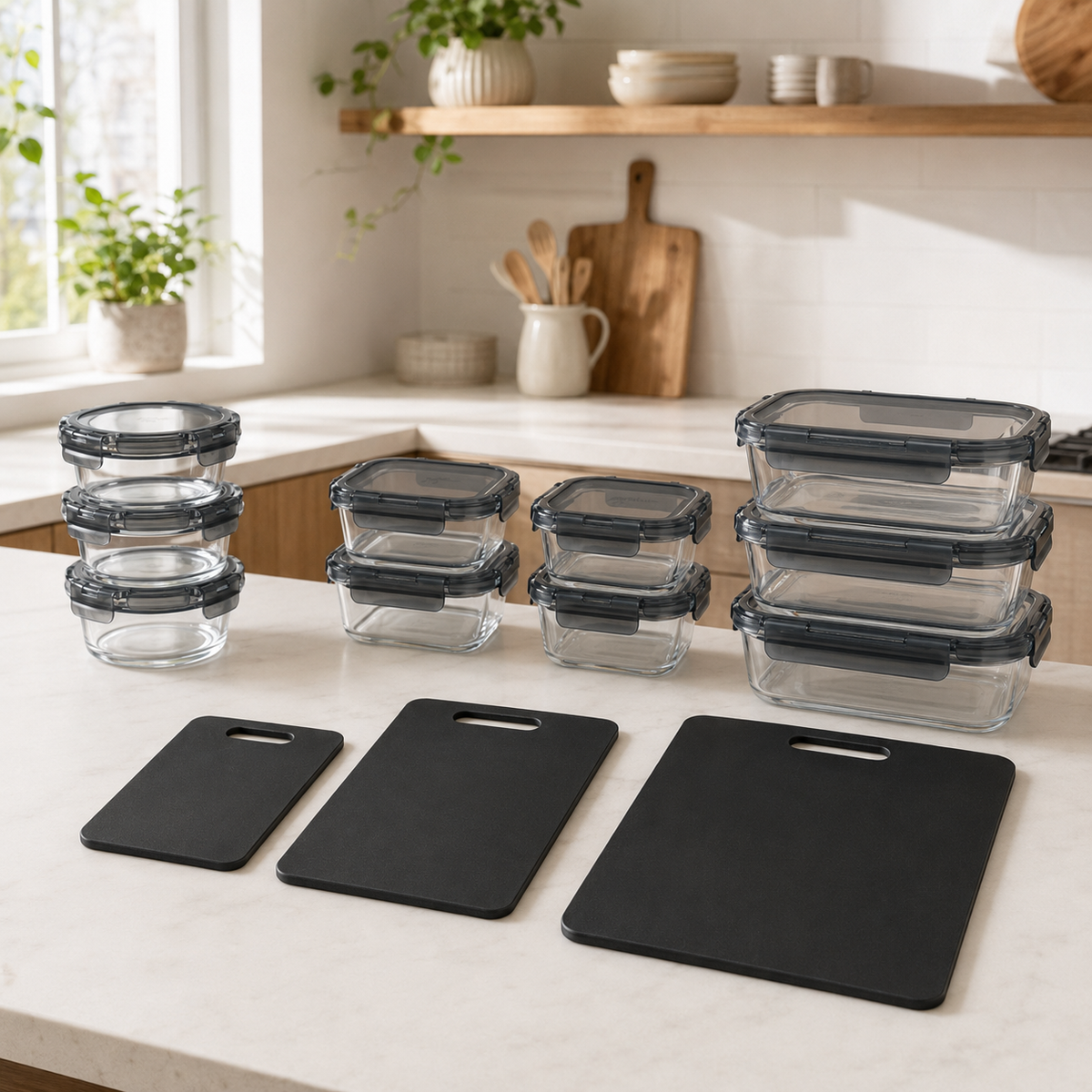 Meal Prep / Chopping Board Bundle - Black - Large