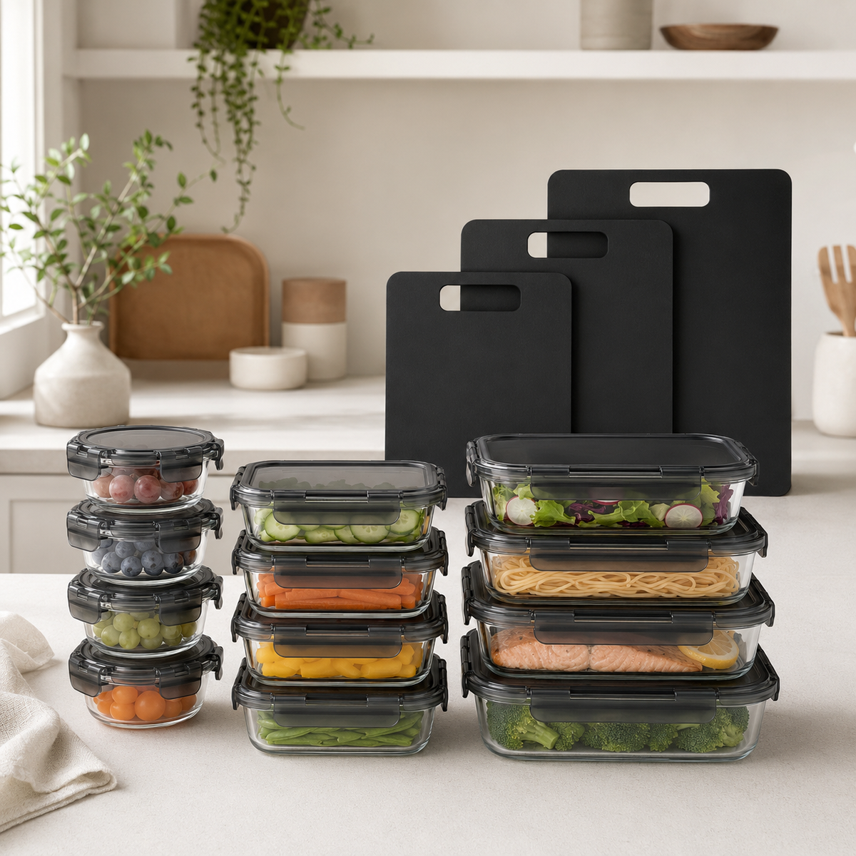 Meal Prep / Chopping Board Bundle - Black - Large – view 2