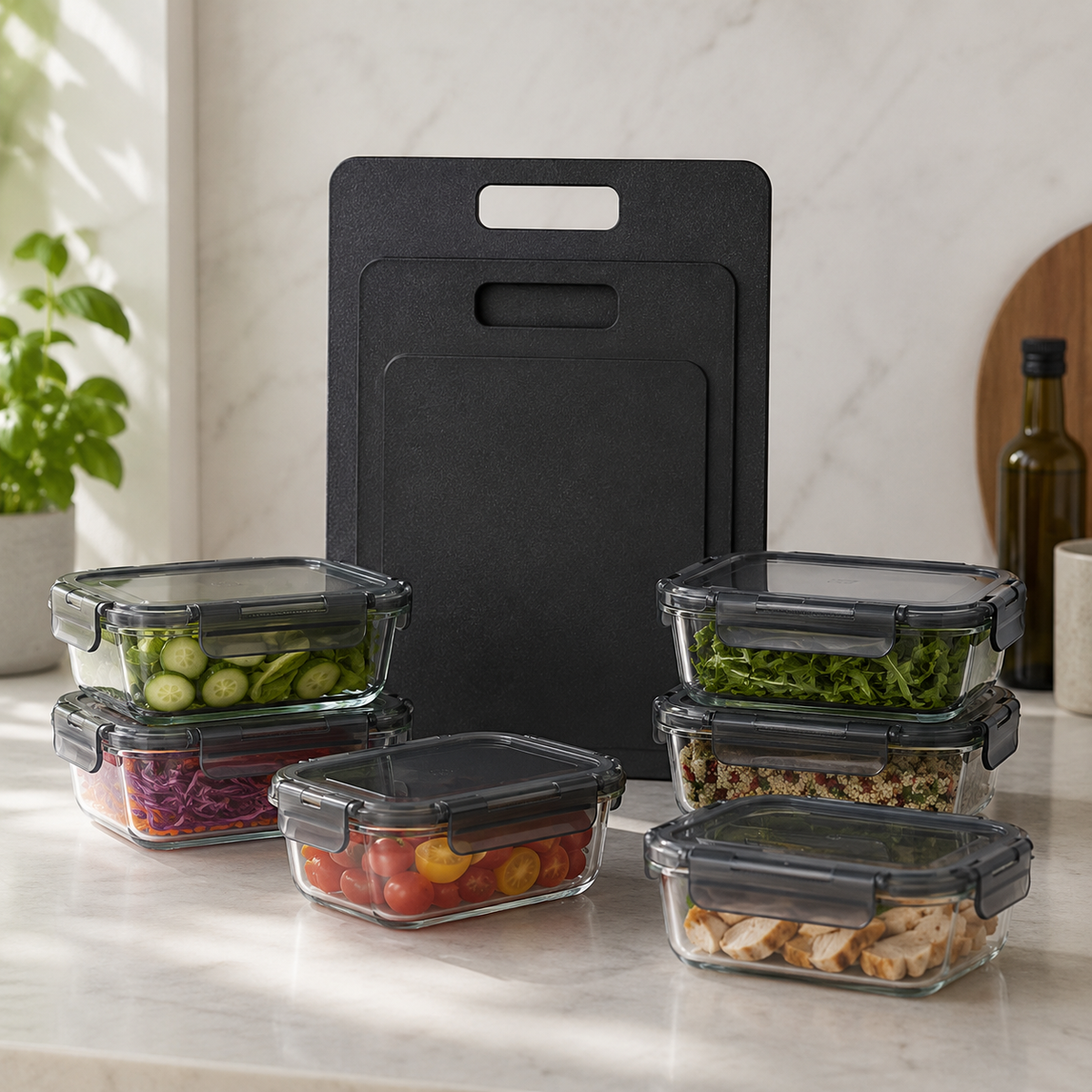 Meal Prep / Chopping Board Bundle - Black - Small – view 3