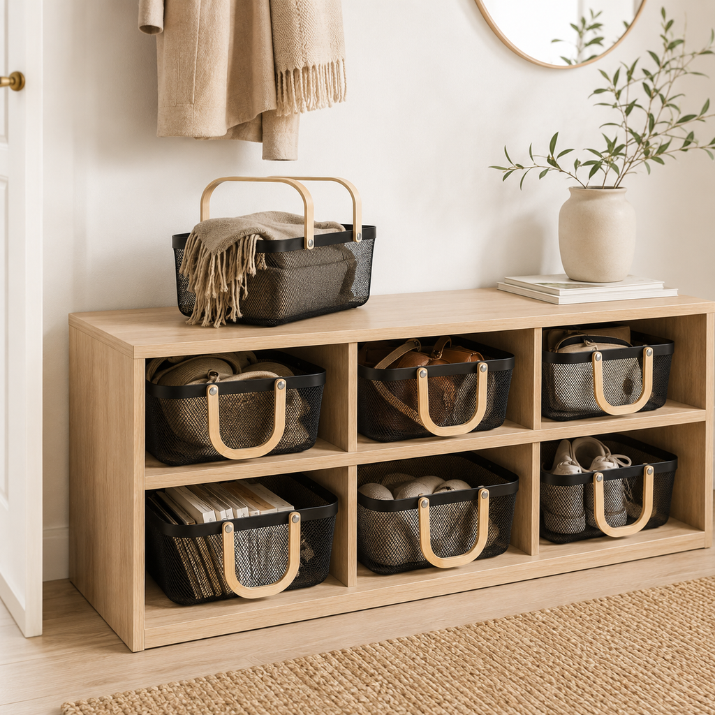 Mesh Storage Basket - 6 Set Black – view 3