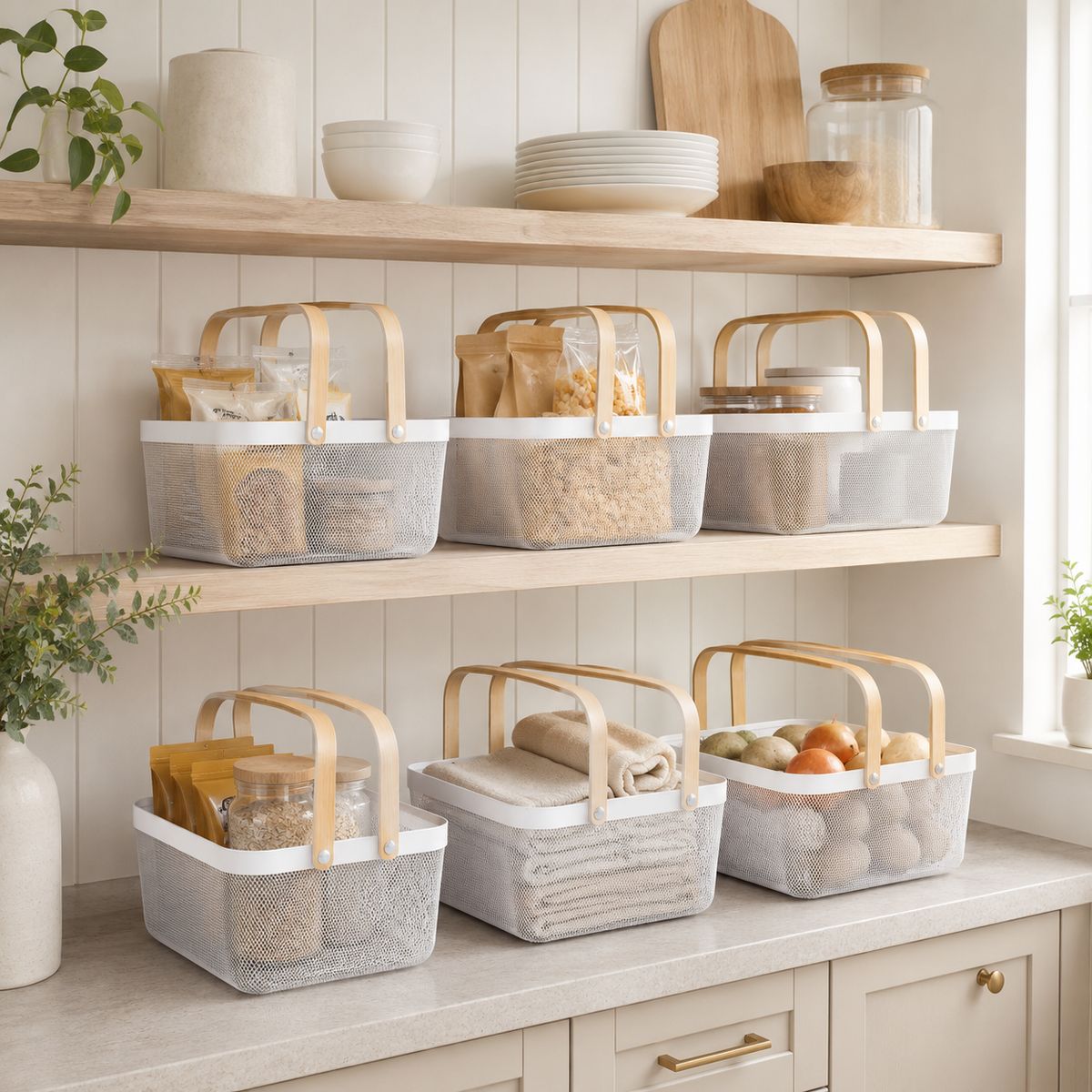 Mesh Storage Basket - 6 Set White – view 2