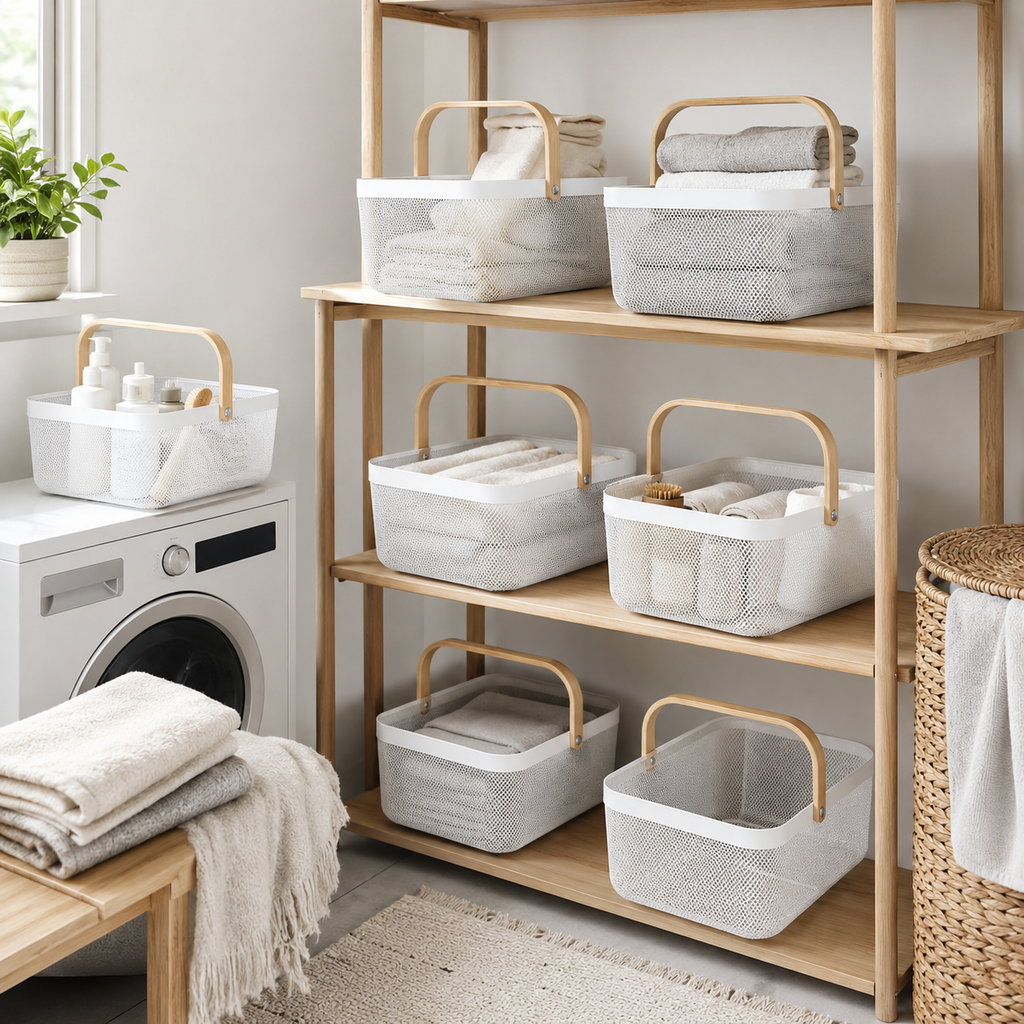 Mesh Storage Basket - 6 Set White – view 3