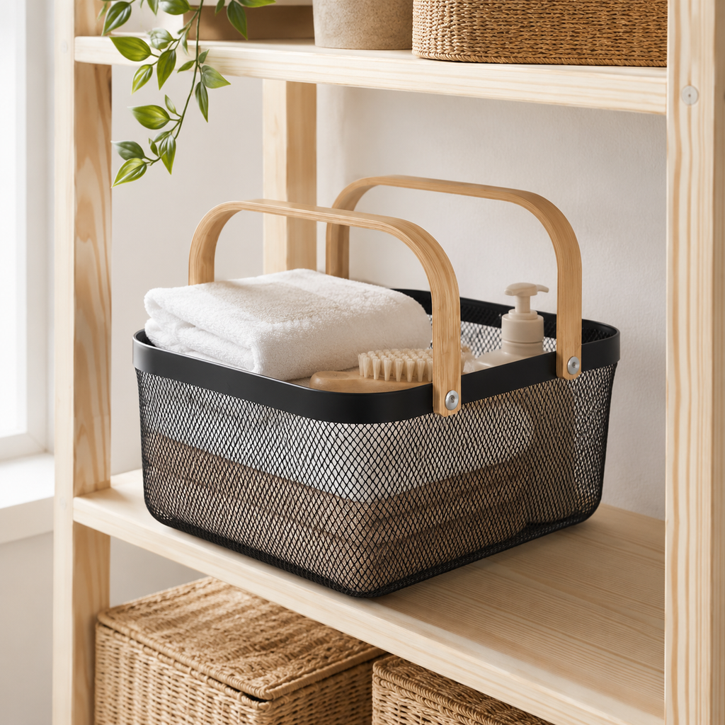 Mesh Storage Basket - Black – view 2