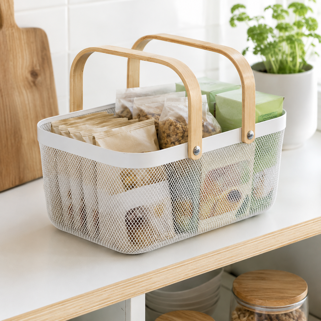 Mesh Storage Basket - White – view 2