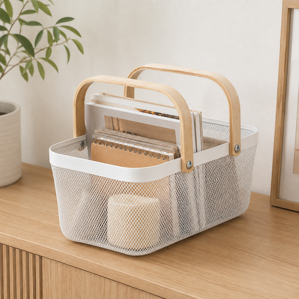 Mesh Storage Basket - White – view 3