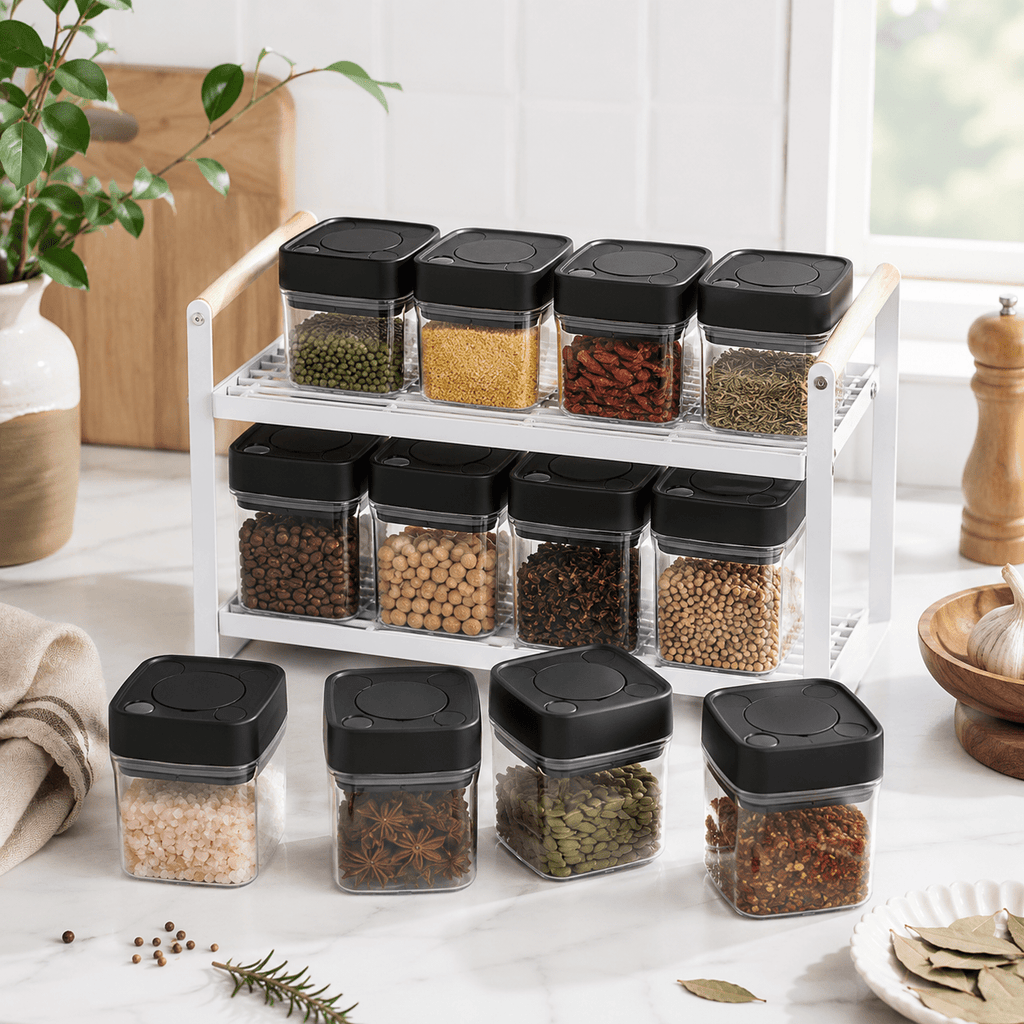Minimalist Spice Storage Set - Black