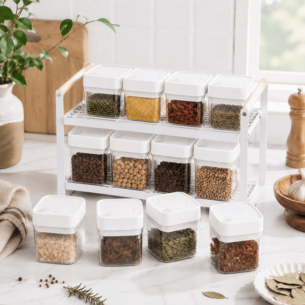 Minimalist Spice Storage Set - White