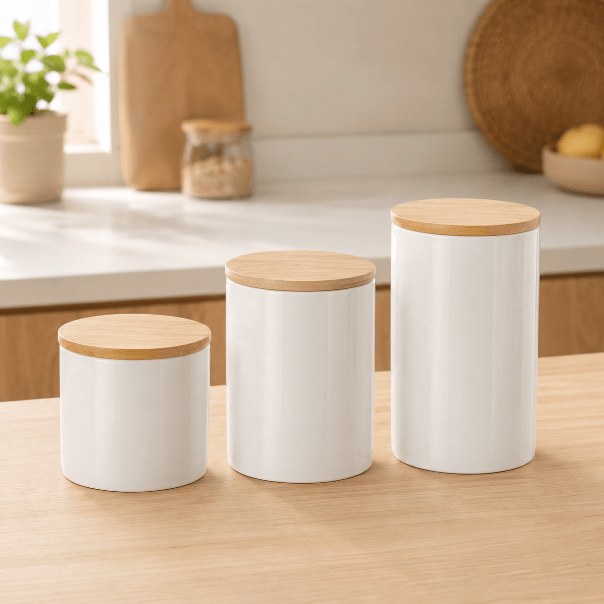 Modern Ceramic Tea Storage Jar – 3-Piece Set