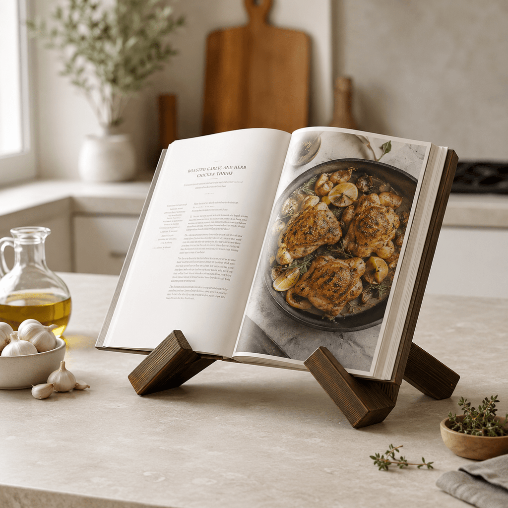 Modern Wooden Cookbook Stand