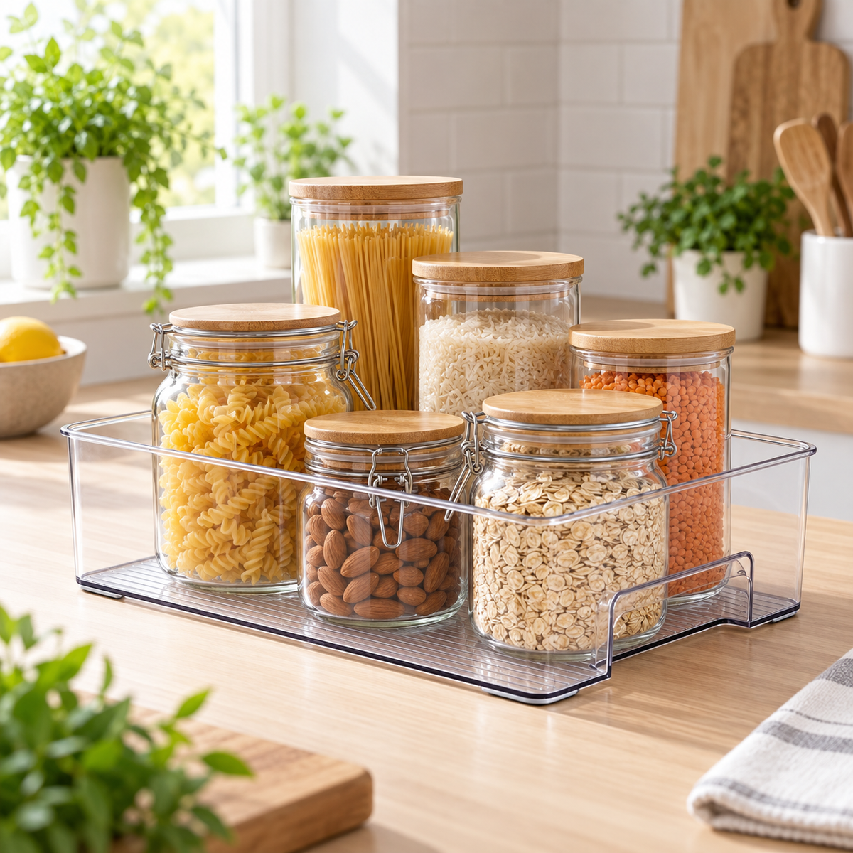 Pantry Storage Tray - Large in a clean Scandinavian interior