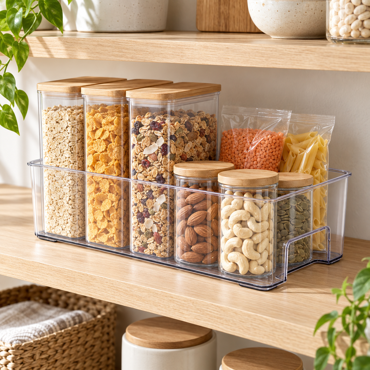 Pantry Storage Tray - Medium in a bright organised home setting
