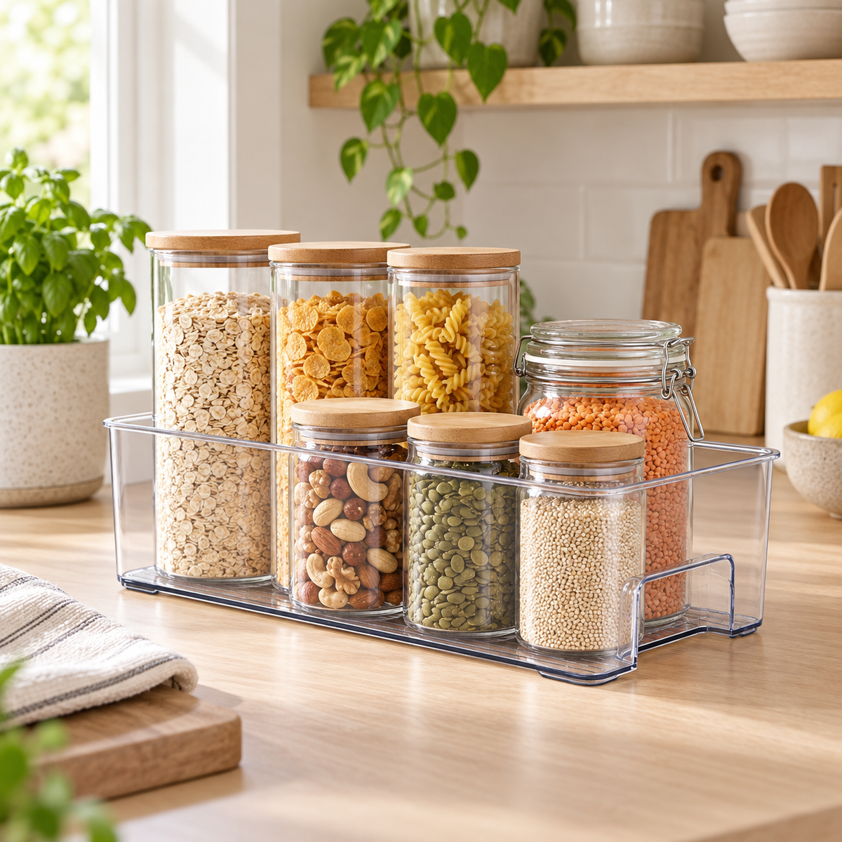 Pantry Storage Tray - Medium in a clean Scandinavian interior
