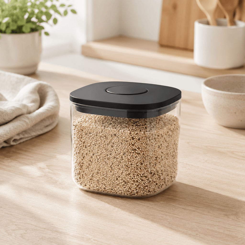 Push Top Pantry Container 1000ml - Black Lid – view 3