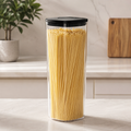 Push Top Pantry Container 2L with black lid storing spaghetti