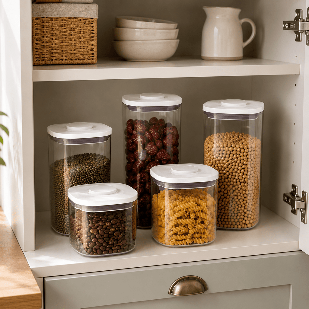 Push Top Pantry Container 5 Set - White Lid