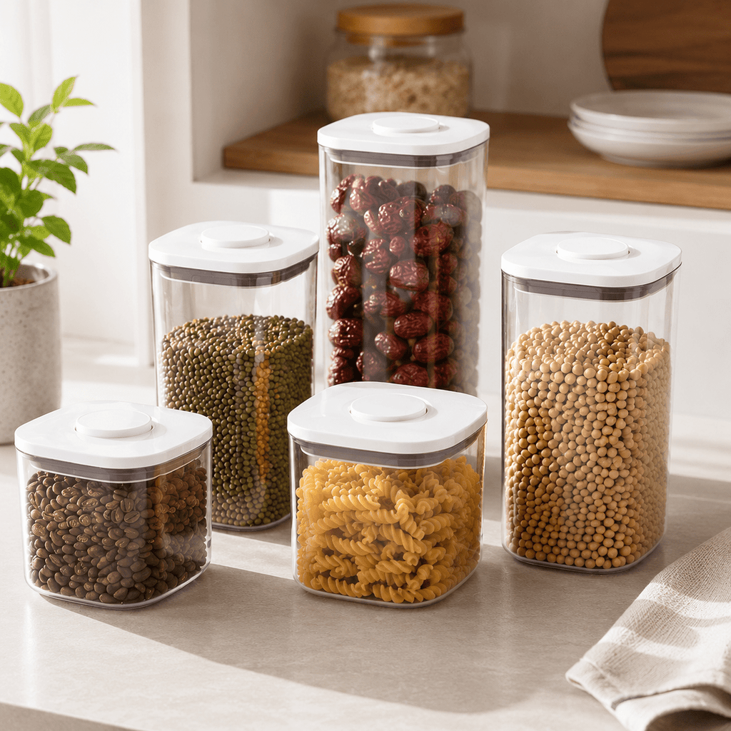 Push Top Pantry Container 5 Set - White Lid – view 3