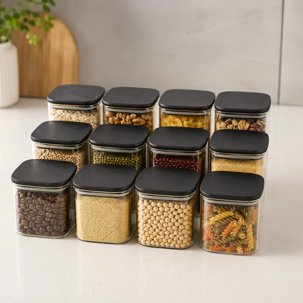 Push Top Spice Container 12 Set - Black Lid – view 2
