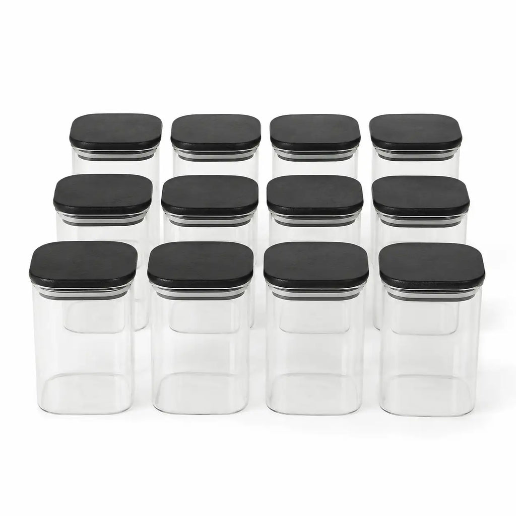 Push Top Spice Container 12 Set - Black Lid – view 3