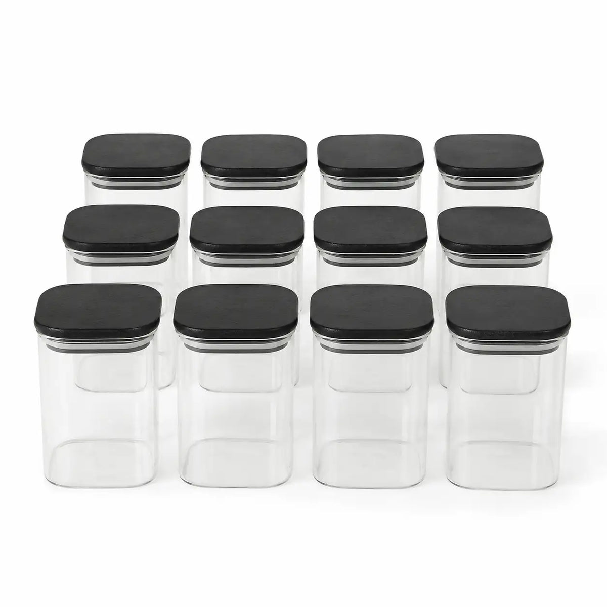 Push Top Spice Container 12 Set - Black Lid – view 3