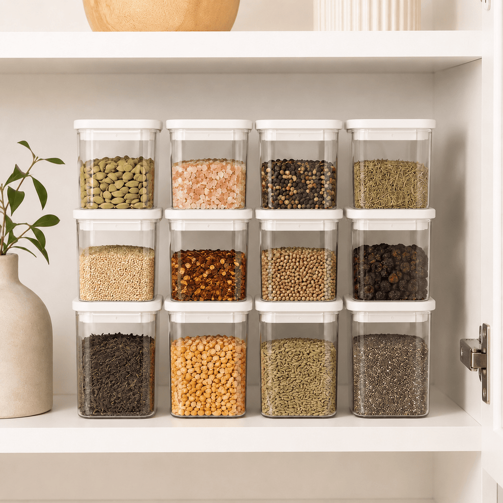 Push Top Spice Container 12 Set - White Lid – view 2