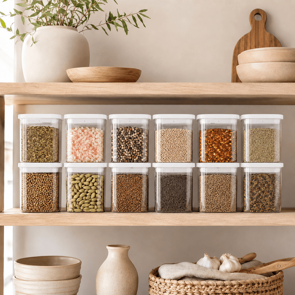 Push Top Spice Container 12 Set - White Lid – view 3