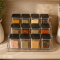 Push Top Spice Container Set - Black Lid