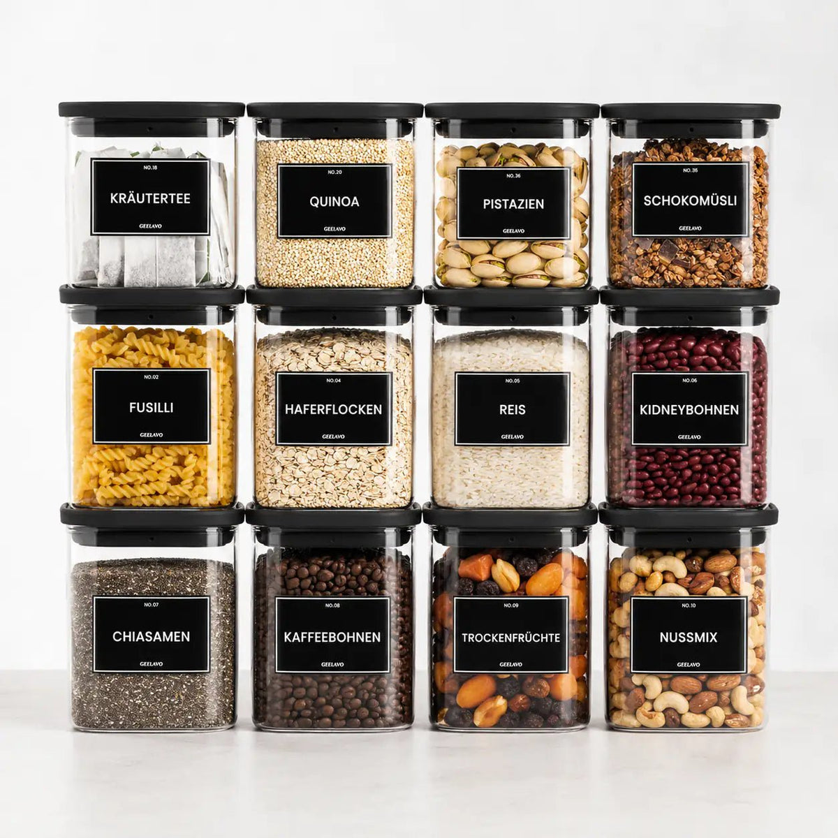 Push Top Spice Container Set - Black Lid