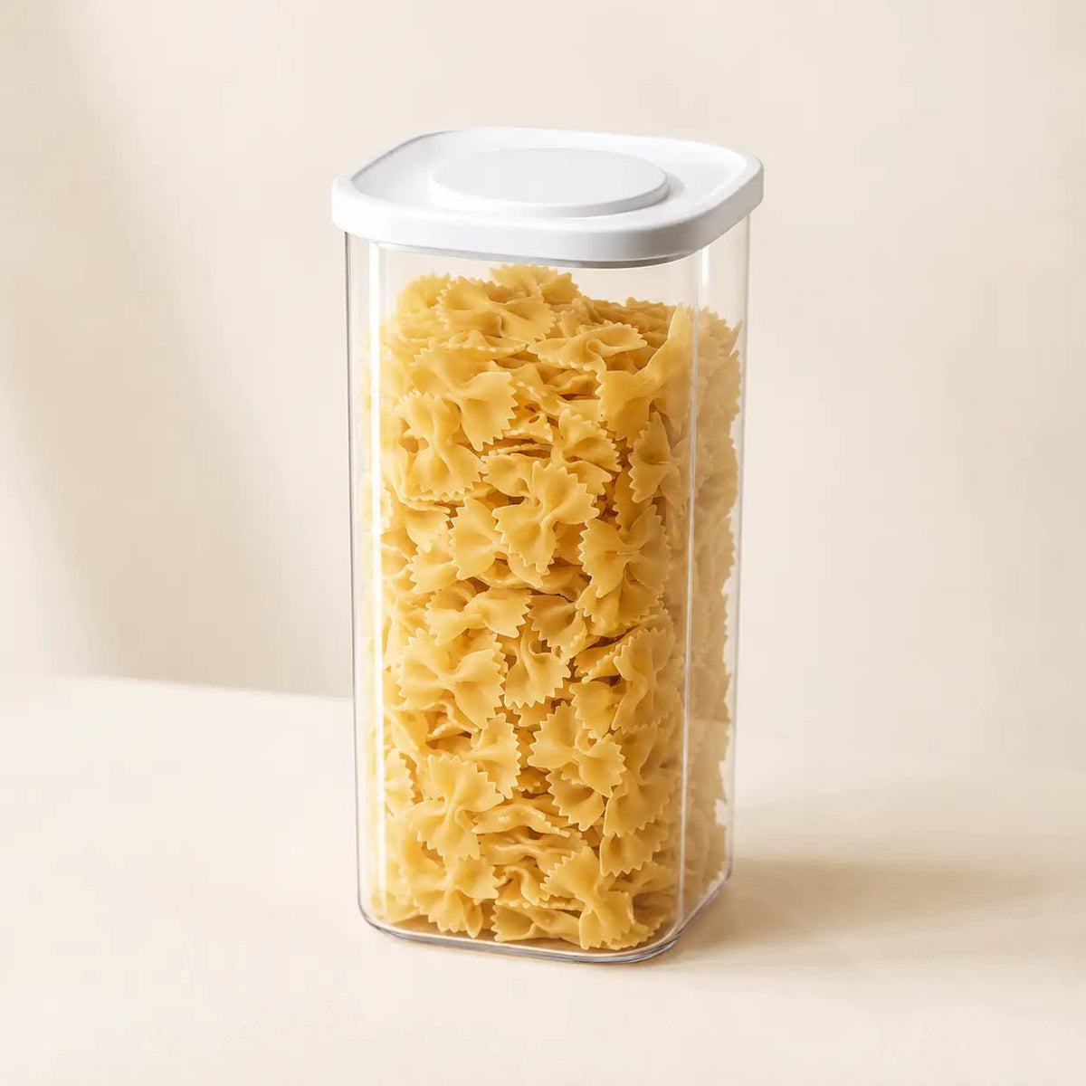Rectangle Glass Pantry Storage Jar 1.8L - White