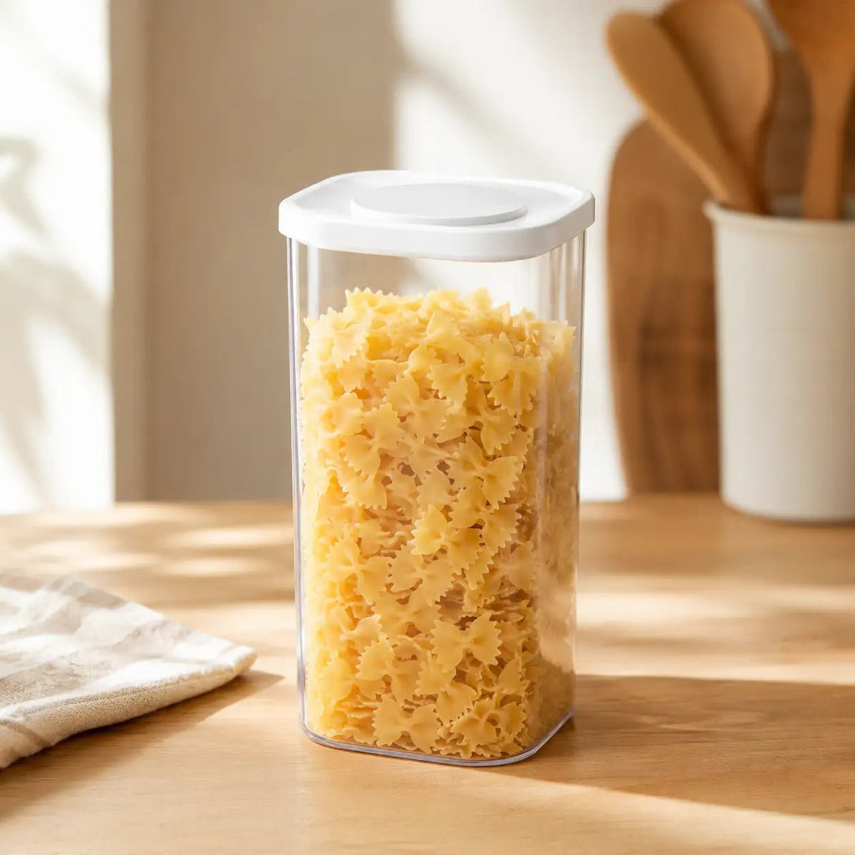 Rectangle Glass Pantry Storage Jar 1.8L - White – view 2