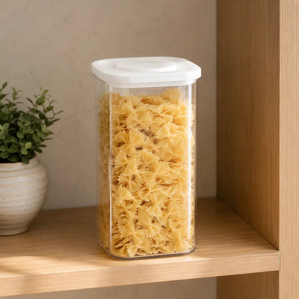 Rectangle Glass Pantry Storage Jar 1.8L - White – view 3
