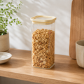 Rectangle Glass Pantry Storage Jar 2.1L - Cream
