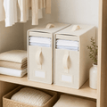 SlimFold Collapsible Linen Storage Box 2 Set - Beige