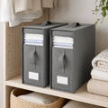 SlimFold Collapsible Linen Storage Box 2 Set - Pebble Grey