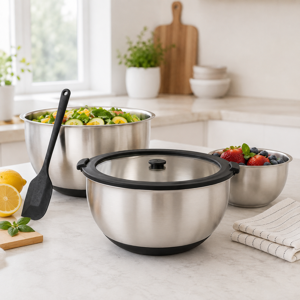 Stainless Steel Mixing Bowl Set - Black – view 2