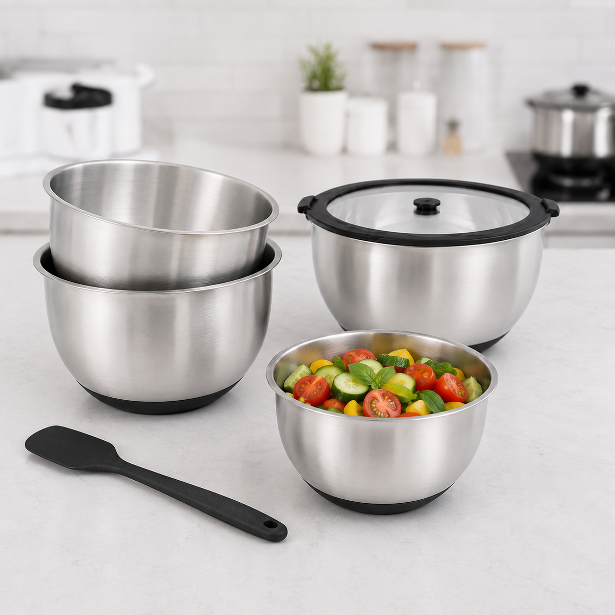 Stainless Steel Mixing Bowl Set - Black – view 3