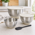 Stainless Steel Mixing Bowl Set - Cream