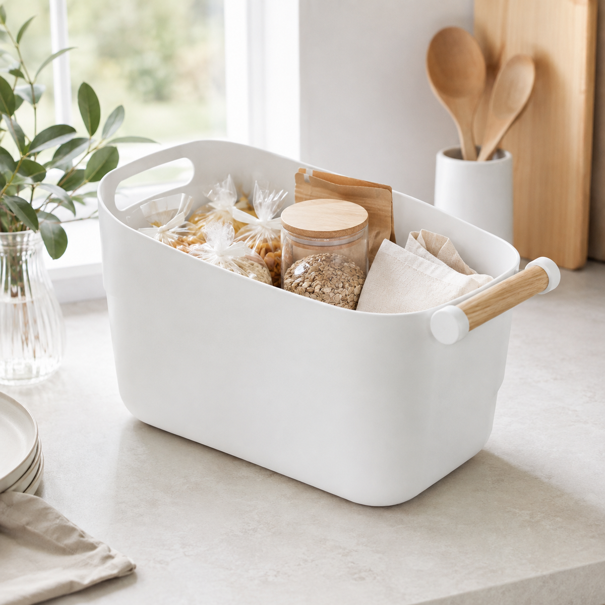 Storage Tub w/ Wooden Handle - Large – view 2