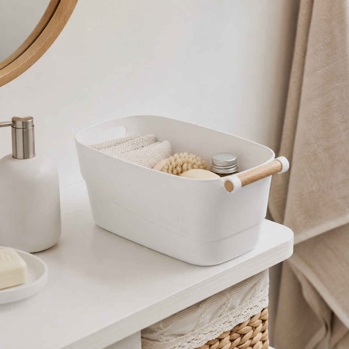 Storage Tub w/ Wooden Handle - Medium – view 2