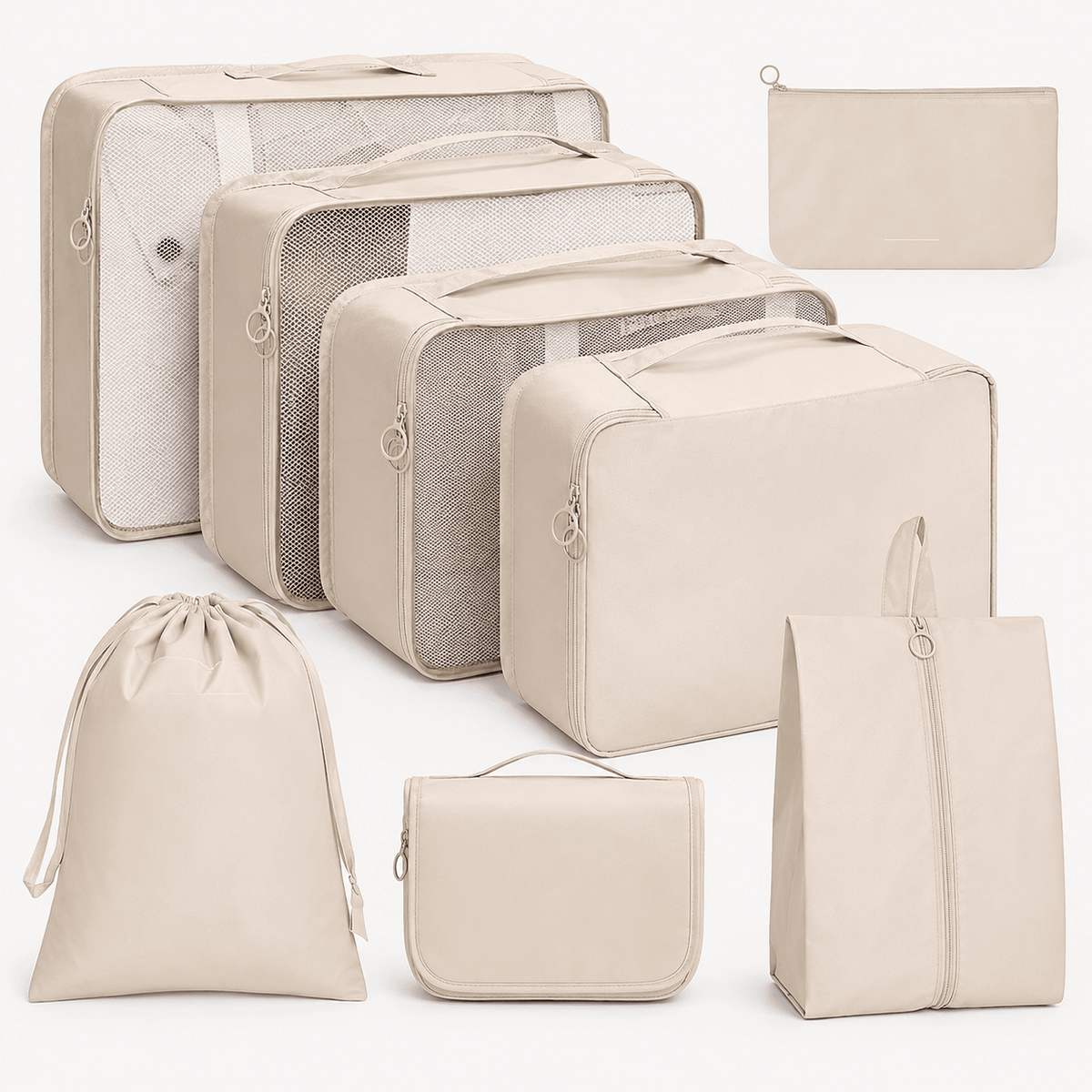 Waterproof Oxford Packing Cube Set - 8 Piece – Beige