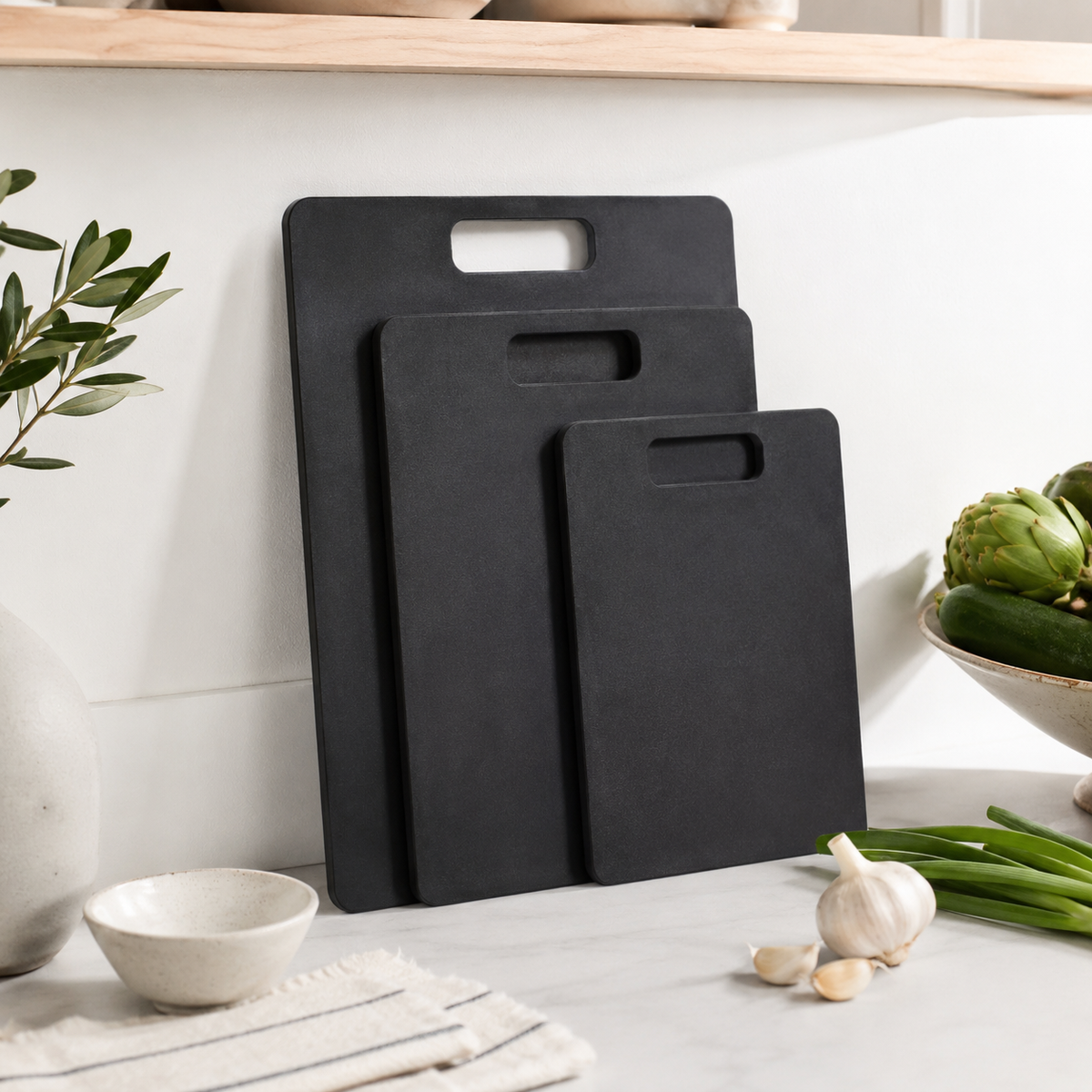 Wood Fibre Chopping Board - 3 Set Black – view 3