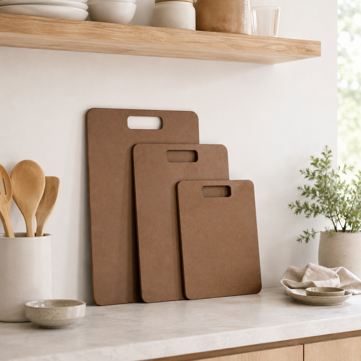 Wood Fibre Chopping Board - 3 Set Brown – view 3