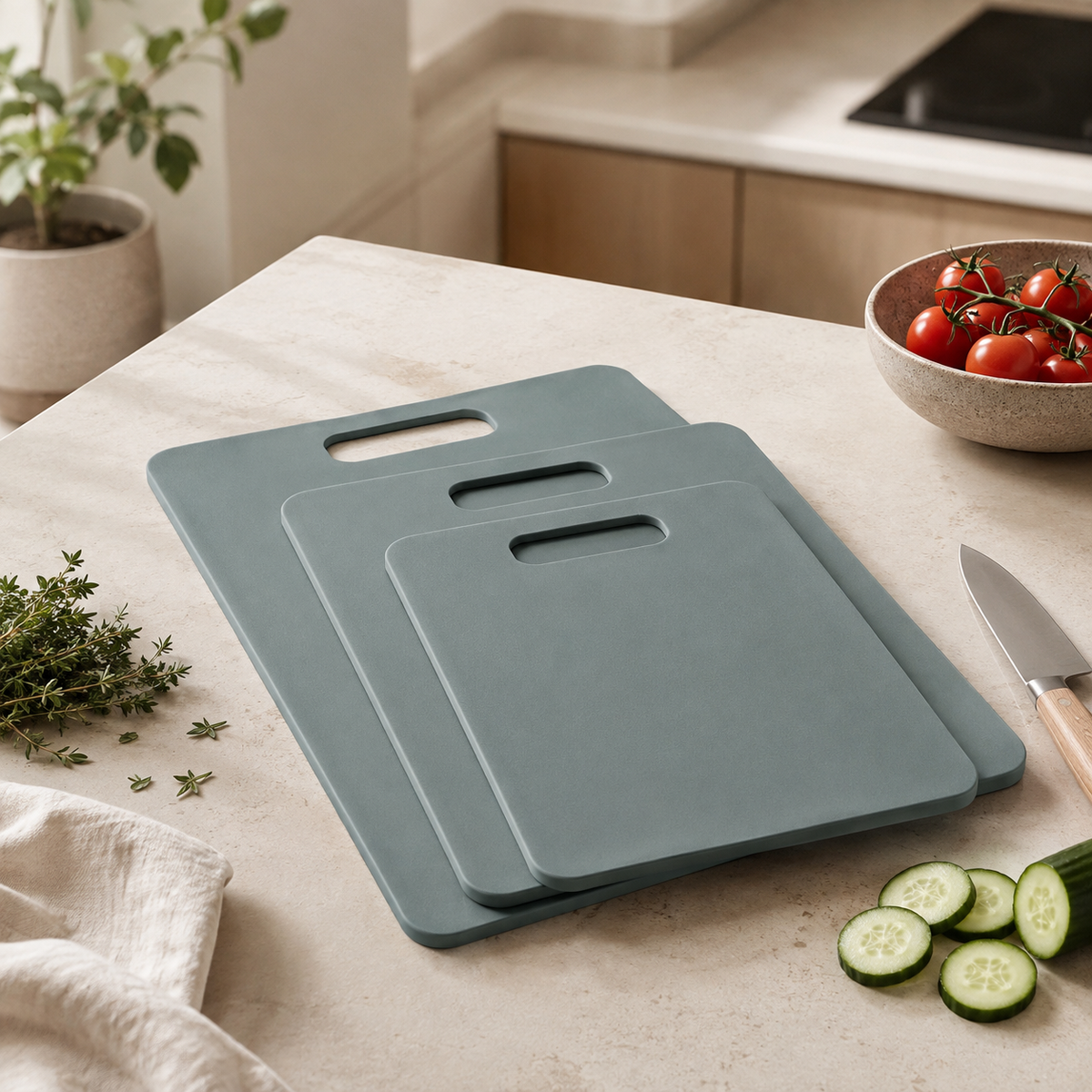 Wood Fibre Chopping Board - 3 Set Green