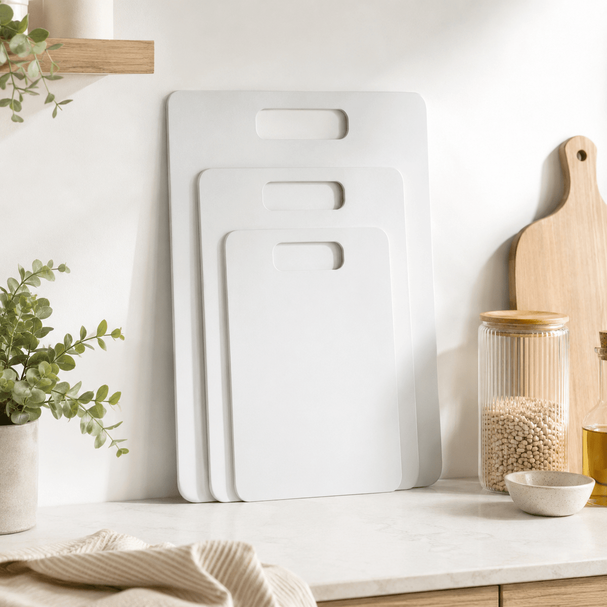 Wood Fibre Chopping Board - 3 Set Grey/White