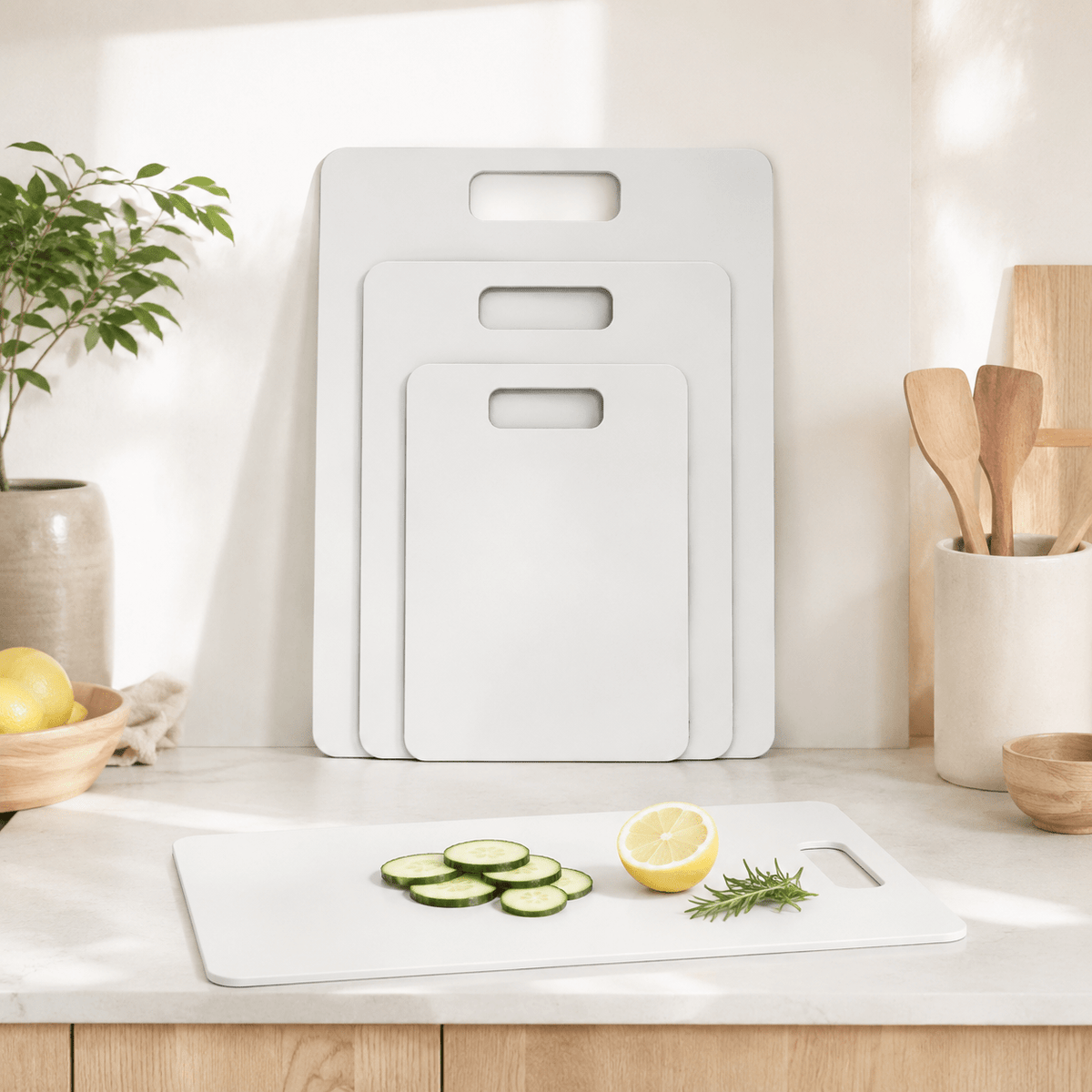 Wood Fibre Chopping Board - 3 Set Grey/White – view 2