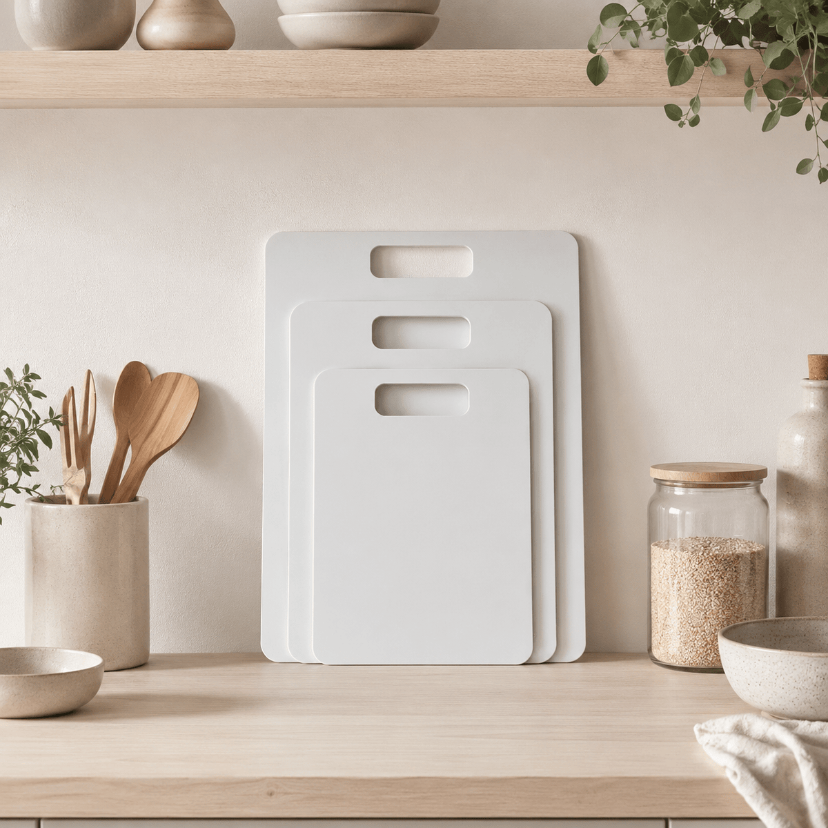 Wood Fibre Chopping Board - 3 Set Grey/White – view 3