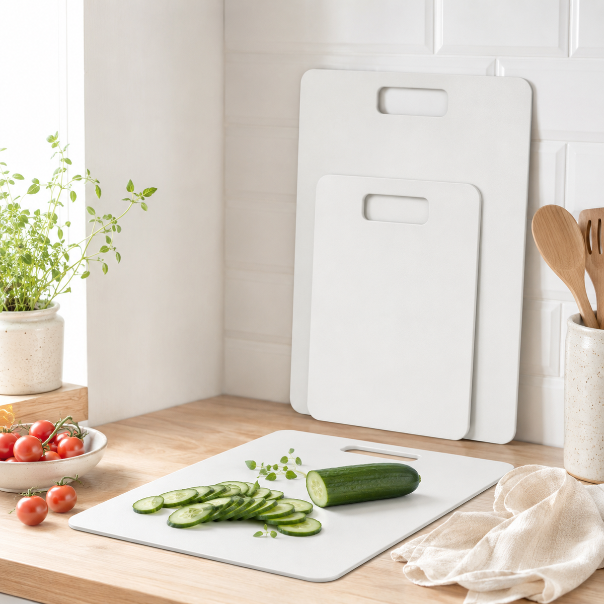 Wood Fibre Chopping Board - 3 Set White – view 2