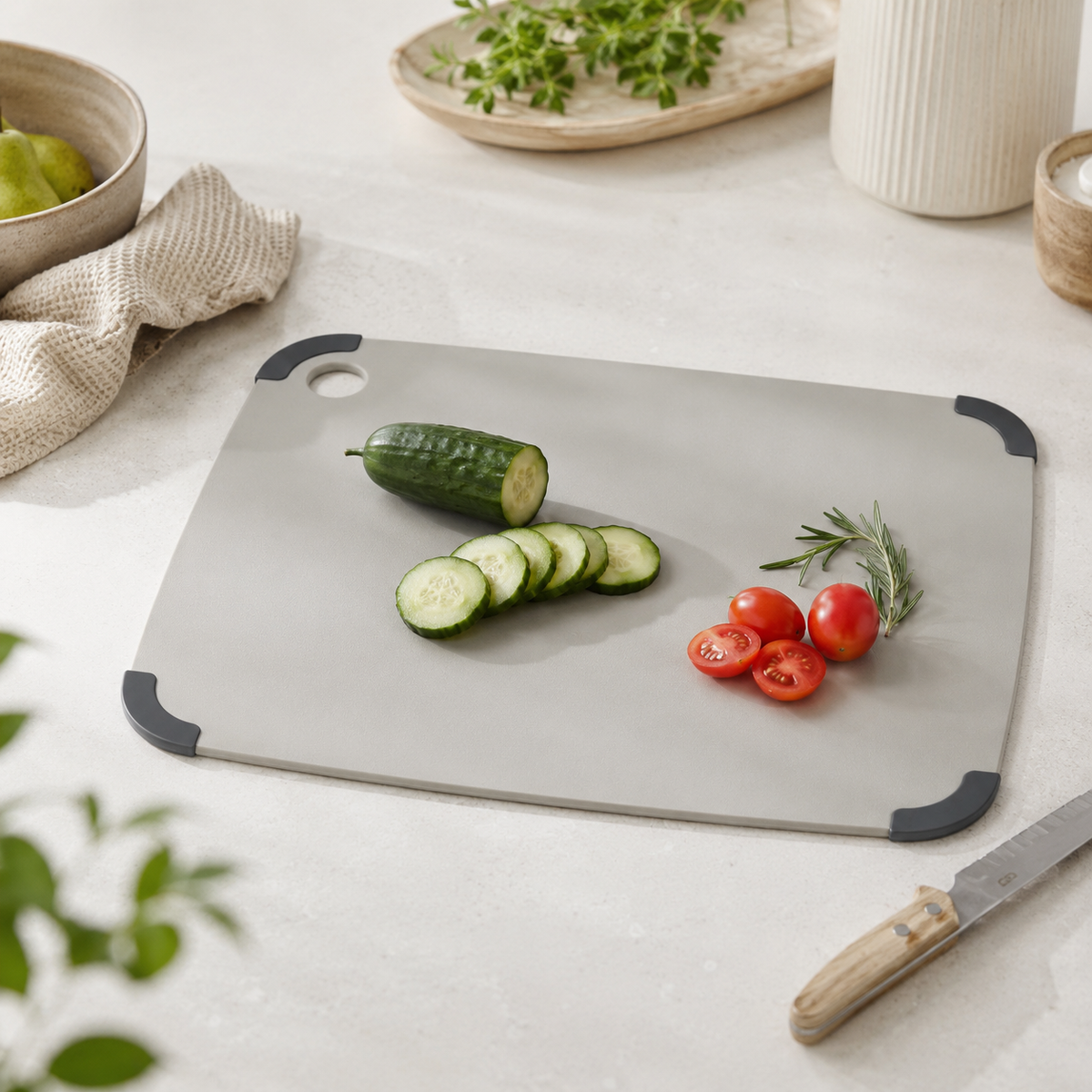 Wood Fibre Chopping Board - Large Grey – view 2