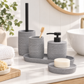Zen 5pc Bathroom Set - Grey arranged in a bright premium home setting